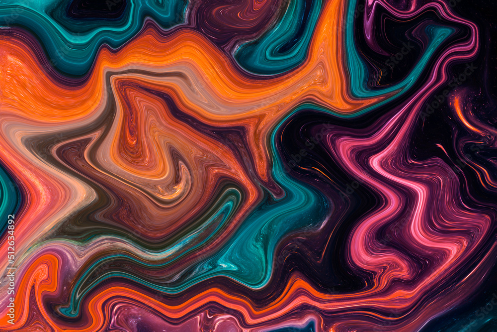 Abstract fluid art background dark colorful. Liquid marble. Acrylic painting on canvas with gradient. Copy space for text, design art work. Painting high resolution texture, backdrop. Orange, pink Abstract fluid art background dark colorful. Liquid marble. Acrylic painting on canvas with gradient. Copy space for text, design art work. Painting high resolution texture, backdrop. Orange, pink