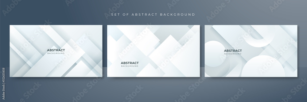 Fototapeta premium Abstract white geometric shape with futuristic concept background