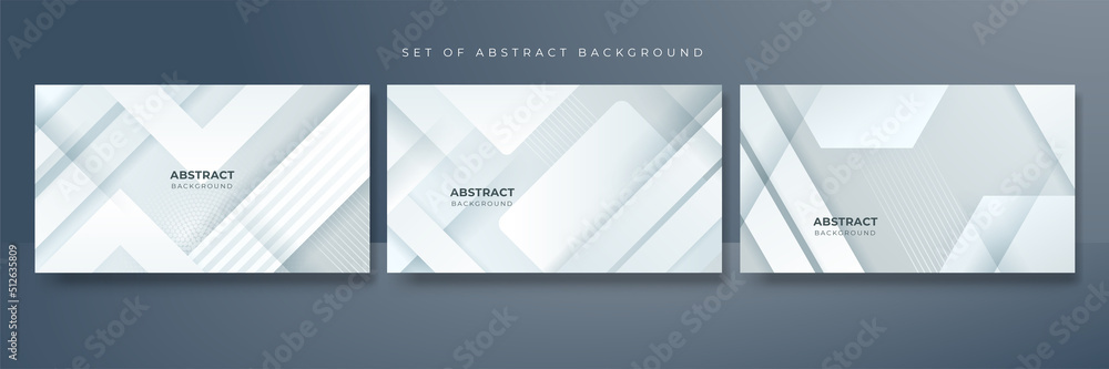 Fototapeta premium Abstract white geometric shape with futuristic concept background