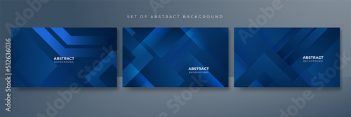 Modern dark blue abstract background. Vector abstract with science, futuristic, energy technology concept over dark blue background. Blue business presentation background