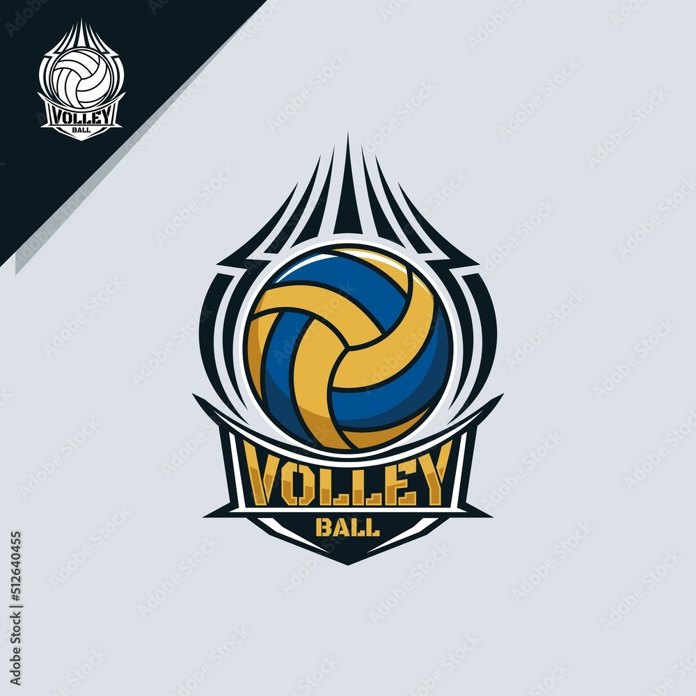 volleyball illustration for sports emblem logo or icon Stock Vector ...