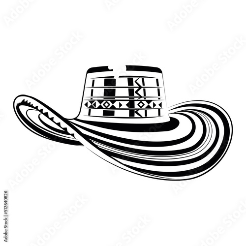 Isolated sketch of a traditional colombian hat Vector