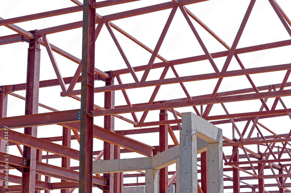 Steel Frames of A Building Under Construction Steel Frames of A Building Under Construction