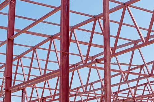 Steel Frames of A Building Under Construction