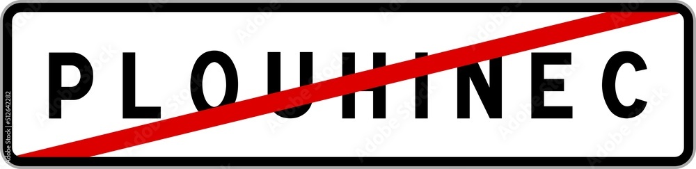 Panneau sortie ville agglomération Plouhinec / Town exit sign Plouhinec Panneau sortie ville agglomération Plouhinec / Town exit sign Plouhinec