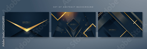 Abstract black and gold shapes background