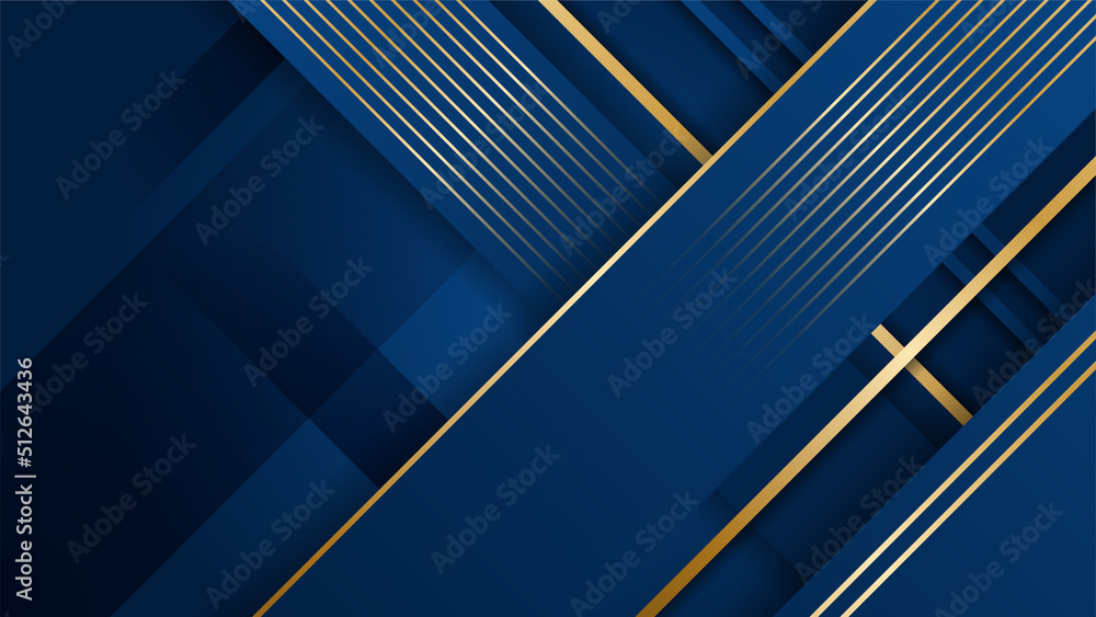 Golden abstract shapes on blue background Stock Vector | Adobe Stock