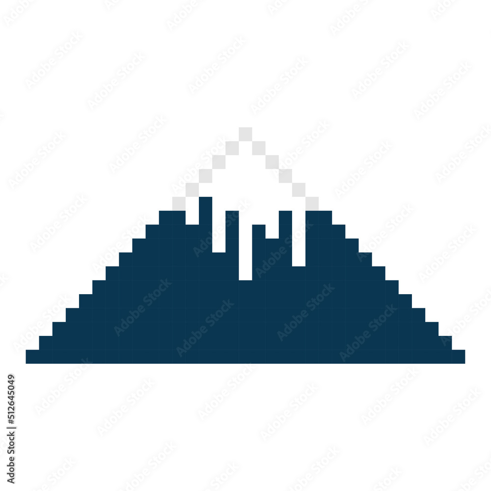 Isolated pixel mountain with ice icon 8 bit design Vector