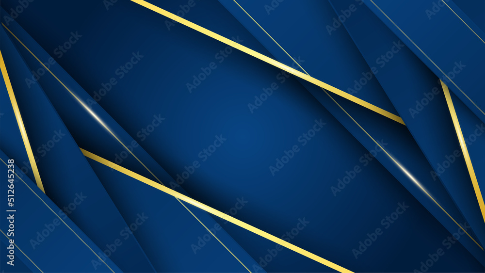 Abstract geometric pattern luxury dark blue with gold background Stock ...
