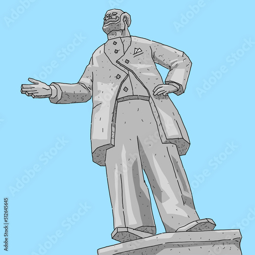 Vector Illustration Statue Leader Concept