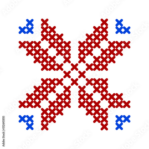Folk pattern cross stitch snowflake or flower
