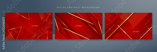 Abstract red and gold shapes background
