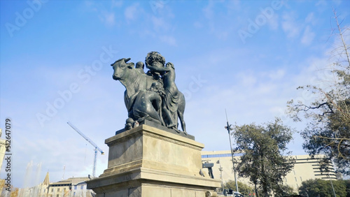 Monument to a cow in Europe. Stock. Monument to agriculture in Europe photo
