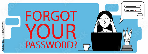 The woman forgot her personal details. People is holding his head. web splash concept with forgotten password, account protection, danger warning. Vector illustration in black and white doodle style.