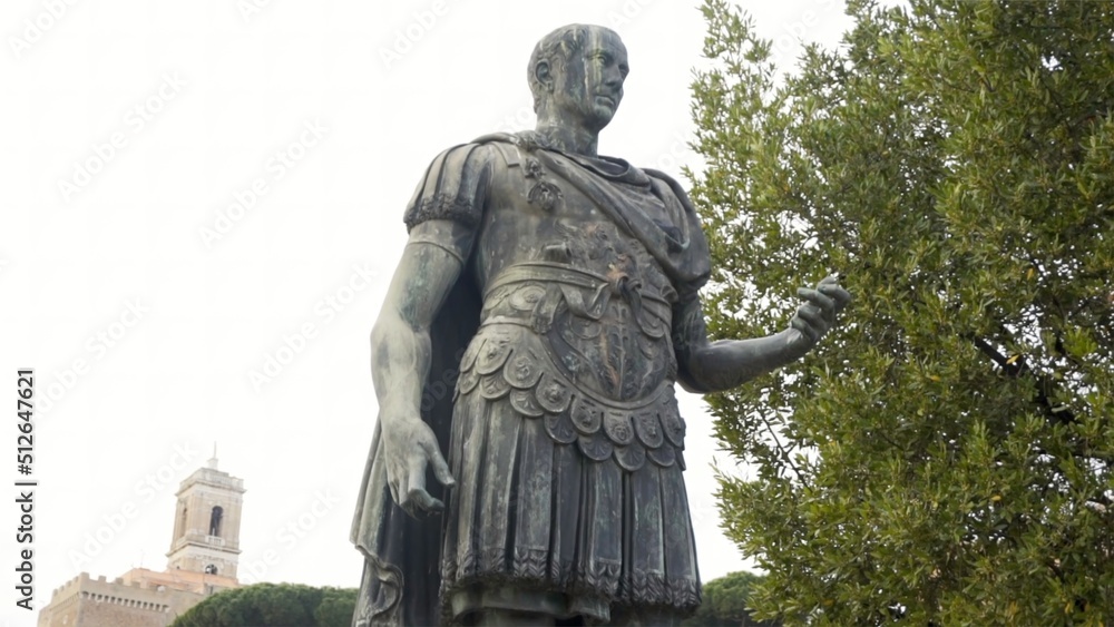 Julius Caesar Statue In Rome Rome, Italy. Stock. Video of a statue of Julius Caesar