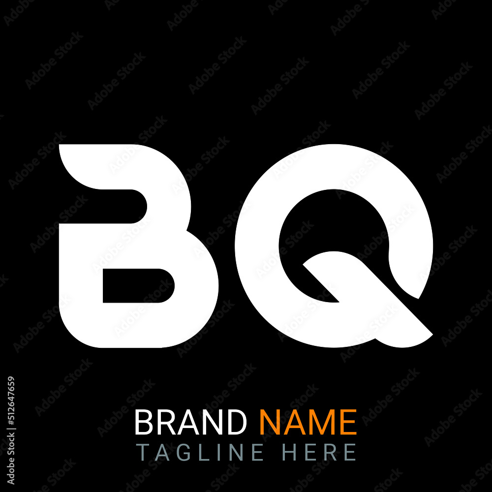 Bq Letter Logo design. black background. Bq Letter Logo design. black background.