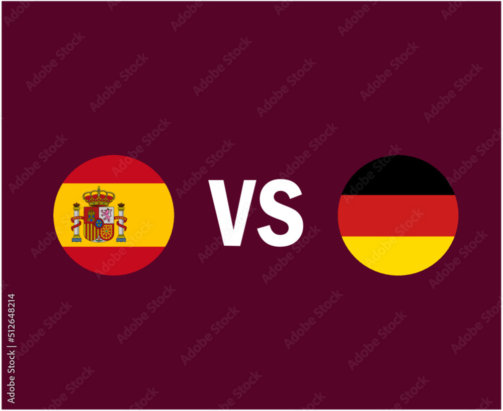 Obraz premium Spain And Germany Flag Symbol Design Europe football Final Vector European And African Countries Football Teams Illustration