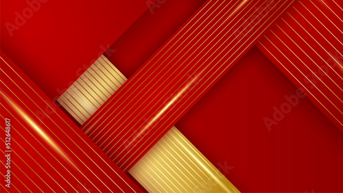 Modern red gold background vector illustration