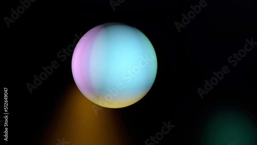 Animation of abstract blur colorful ball moving around on a black background. Colorful and minimalistic abstraction.