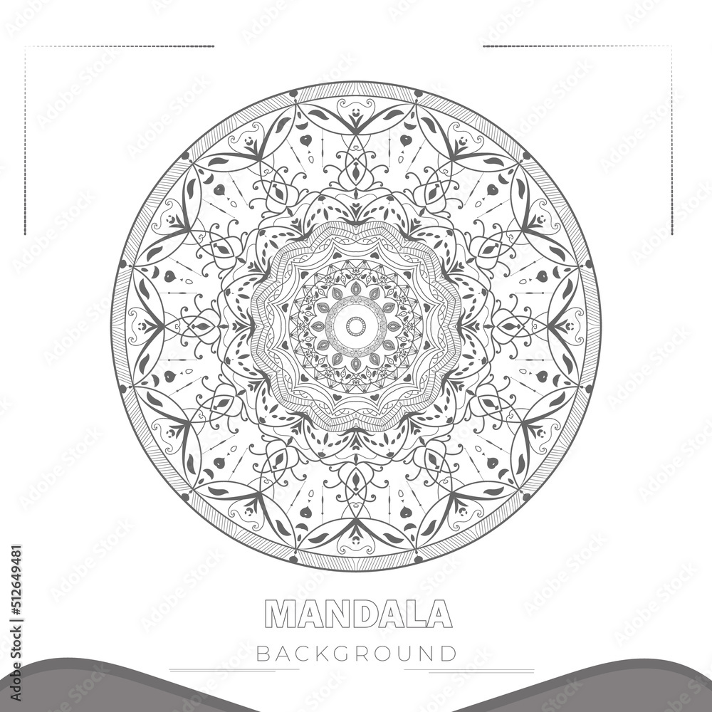 Ornamental mandala isolated on white background with Vintage Arabic, Indian, ottoman motifs.Anti-stress coloring page for adults. Hand drawn illustration.