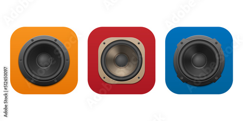 Audio speaker isolated on white background, vector illustration