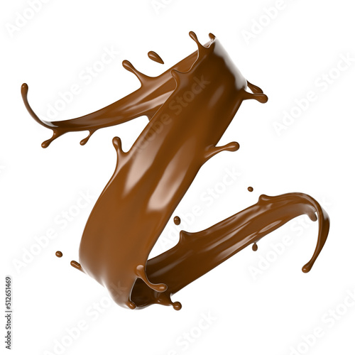 Chocolate twist spiral shape 3d model render cutout	
