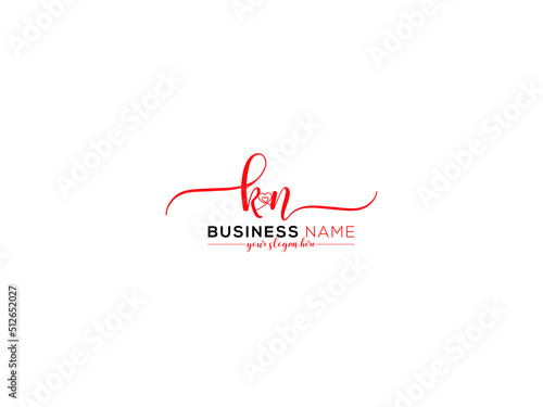 Unique KN Love Logo, Letter Kn nk Signature Letter Logo Icon Vector For Brand Identity