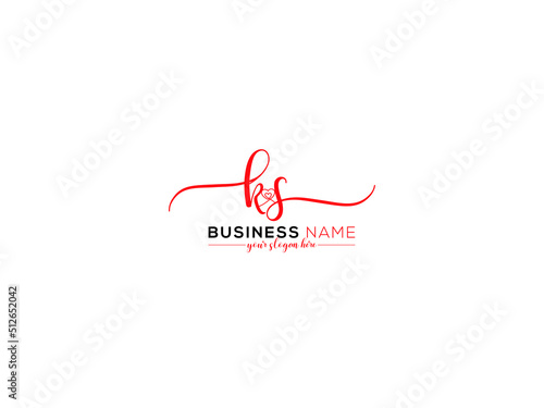 Unique KS Love Logo, Letter Ks sk Signature Letter Logo Icon Vector For Brand Identity