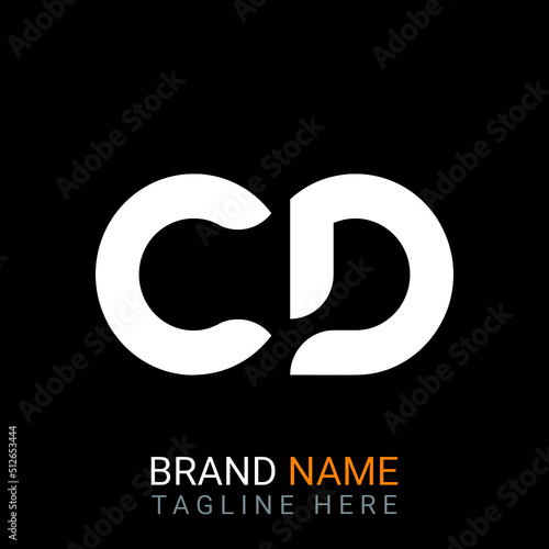 Cd Letter Logo design. black background.