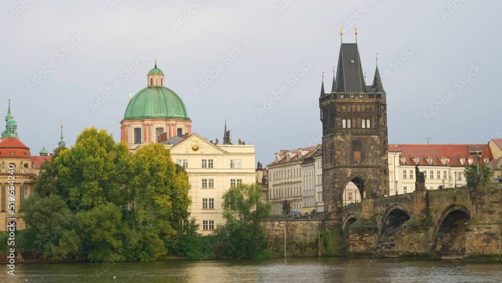 View of Charles Bridge in Prague, Czech Republic. popular tourist attraction. Travel and sights of city breaks. landmarks, travel guide and postcard. View of Charles Bridge in Prague, Czech Republic. popular tourist attraction. Travel and sights of city breaks. landmarks, travel guide and postcard.