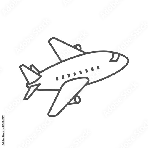 Vector airplane icon drawn in outline