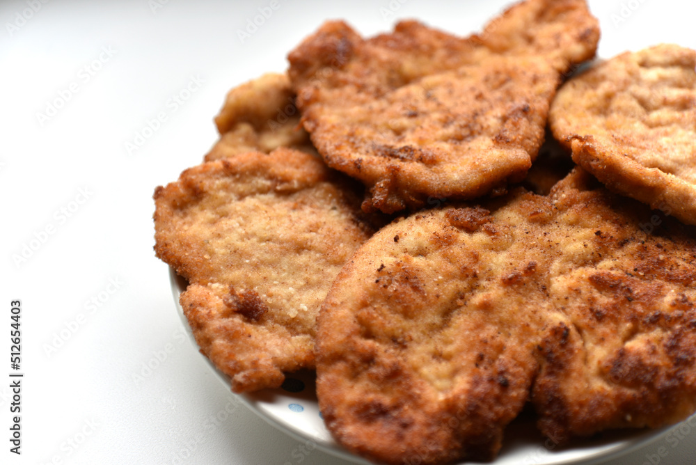 Fried delicious chicken nuggets in breadcrumbs Fried delicious chicken nuggets in breadcrumbs