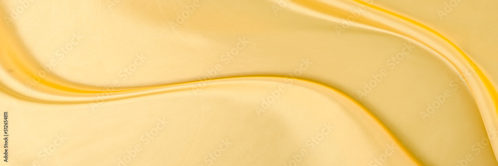 Fototapeta premium White yellow satin texture that is gray silver fabric silk background with beautiful soft blur pattern natural.