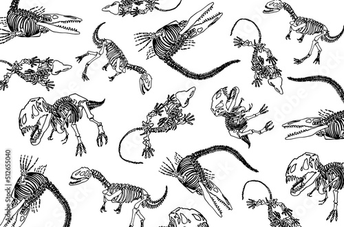 Graphical horizontal cover with dinosaurs on white, vector illustration . Fashion pattern,kids template 