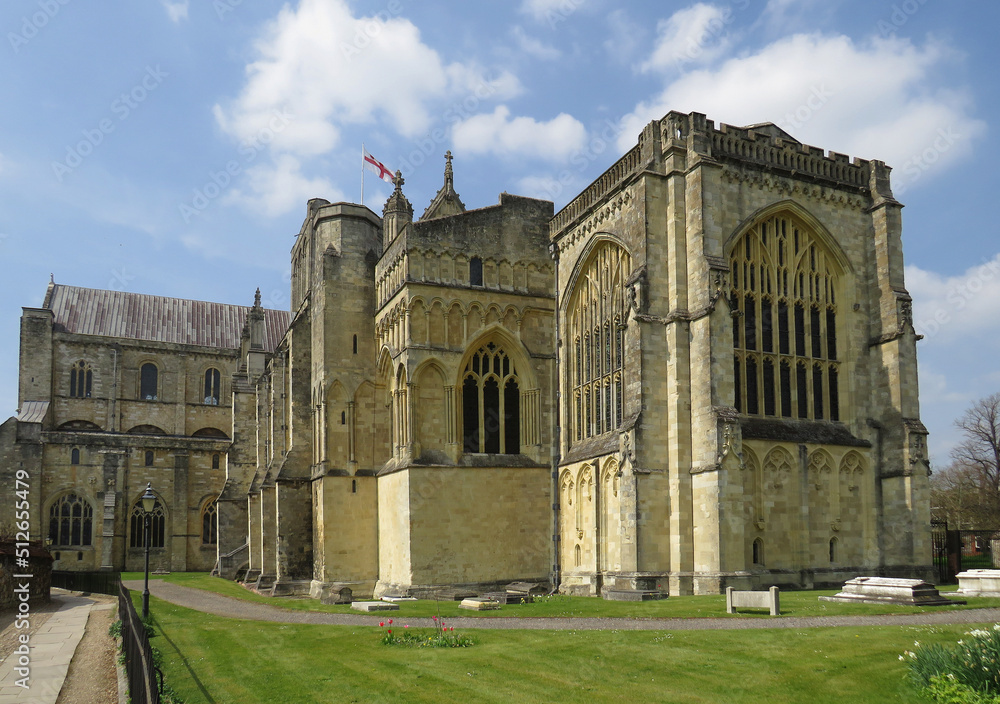 Fototapeta premium Cathedral of Winchester. View of the Gothic and Romanesque apse. England. United Kingdom.