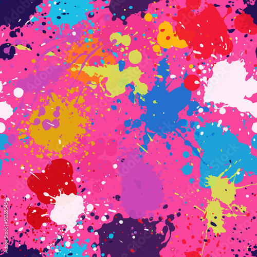 Graffiti spray paint seamless pattern. Vector illustration.