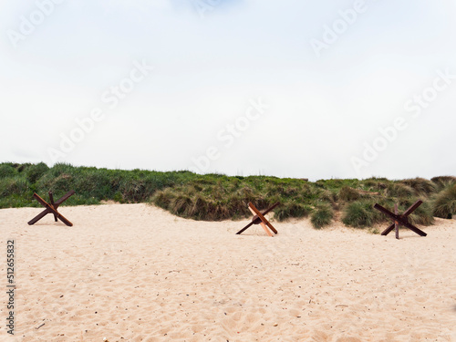 Tank defences on UK beach