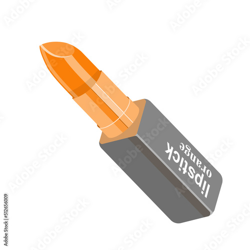vector Realistic orange lipstick. orange color, bright and juicy, stylish packaging