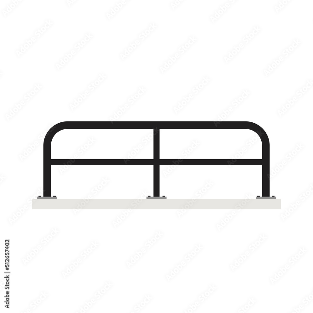 Railing vector. Railing on white background. Road fence.