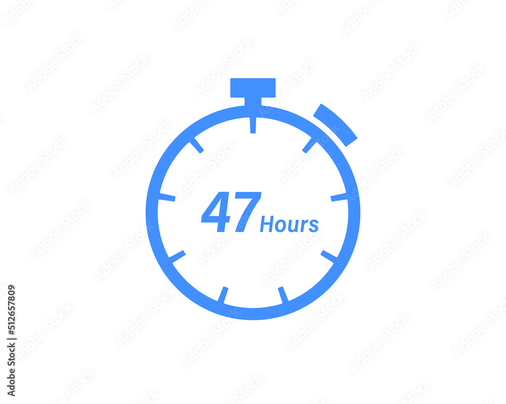 47 Hours timers Clocks, Timer 47 hour icon, countdown icon. Time measure. Chronometer icon isolated on white background 47 Hours timers Clocks, Timer 47 hour icon, countdown icon. Time measure. Chronometer icon isolated on white background