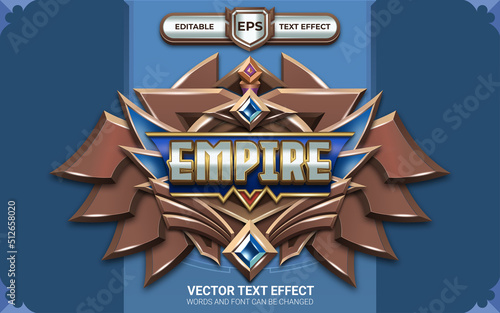 Empire Badge with Editble Text Effect and Game Themed