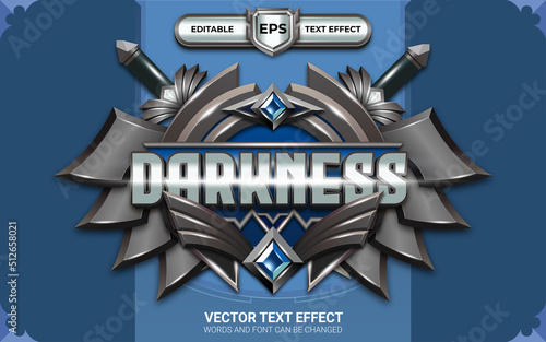 Darkness Badge with Editable Text Effect and Game Style