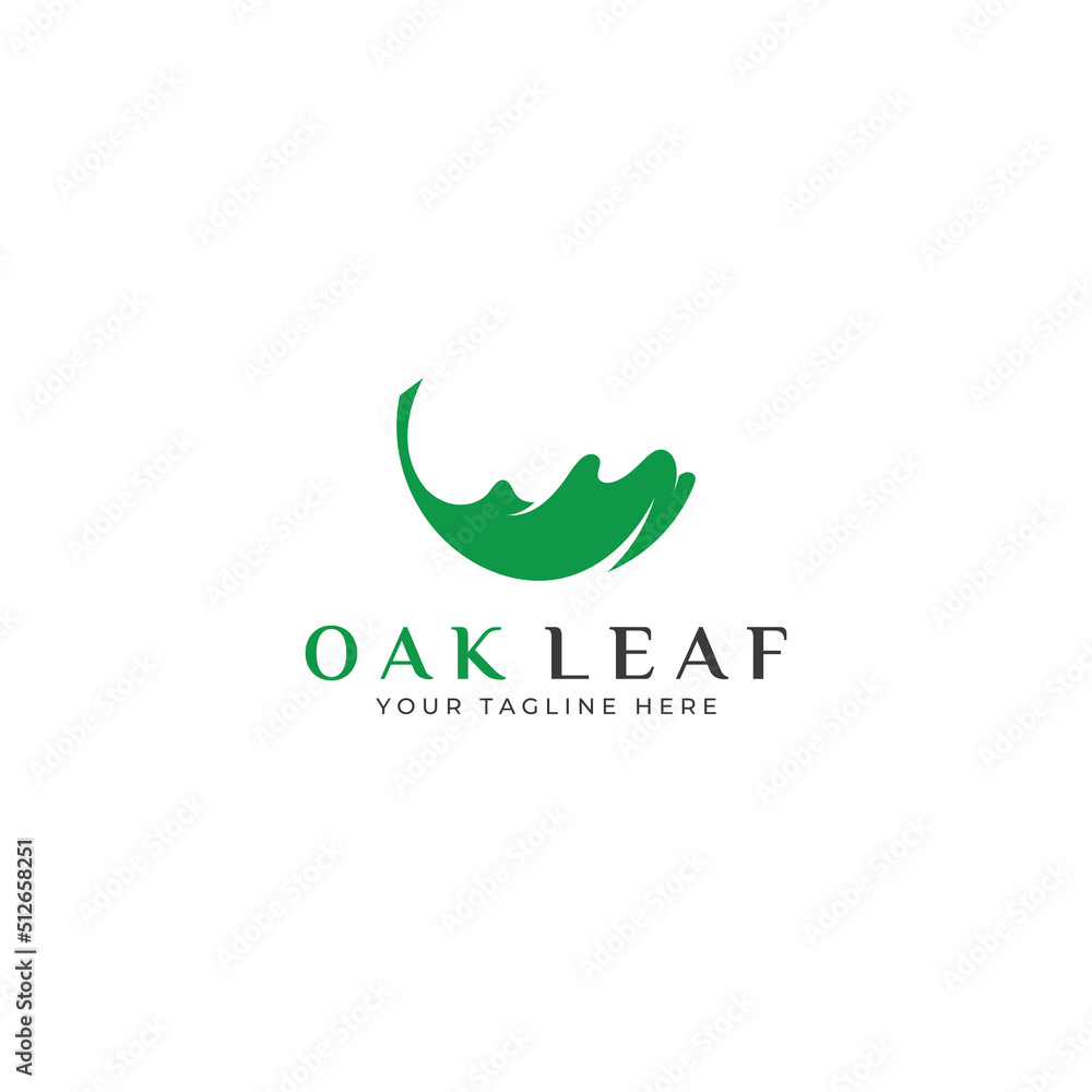 Obraz premium Autumn oak leaf logo and oak tree logo. With easy and simple editing of vector illustration.