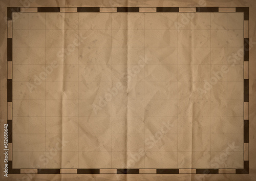 Old vintage map background. Vintage Empty template for old map. Folded vintage old map. High resolution map. Old parchment map