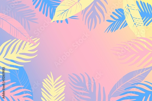 Summer tropical horizontal background for music beach party poster, flyer, wedding invitation design. 