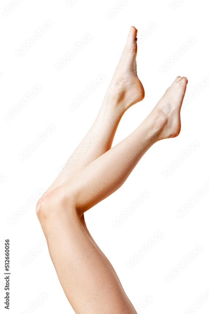 Beautiful woman legs on white background Beautiful woman legs on white background