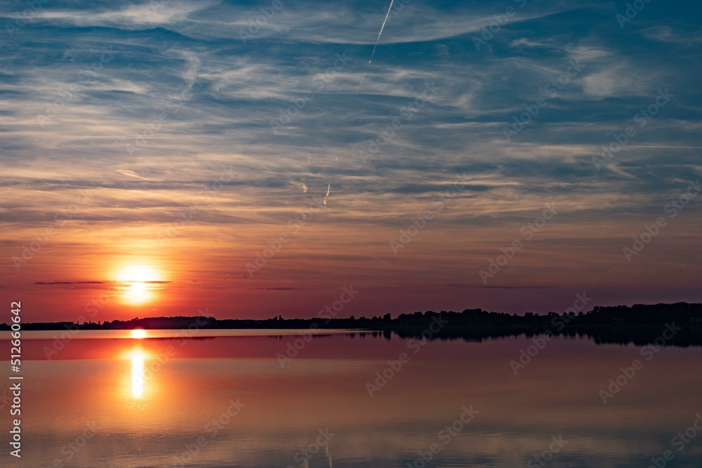 sunset over the river