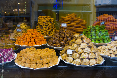 Baklava pastries at the local market of Turkey	

