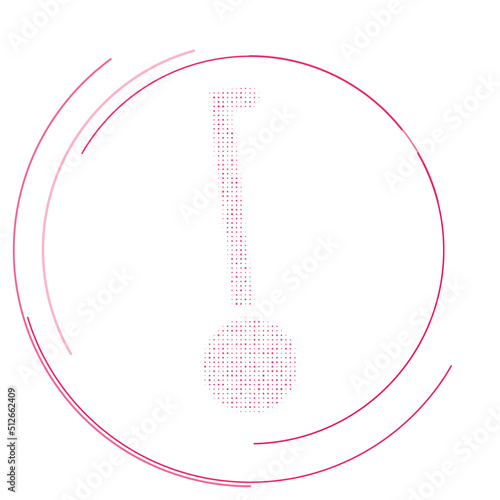 The gyroscooter symbol filled with pink dots. Pointillism style. Vector illustration on white background