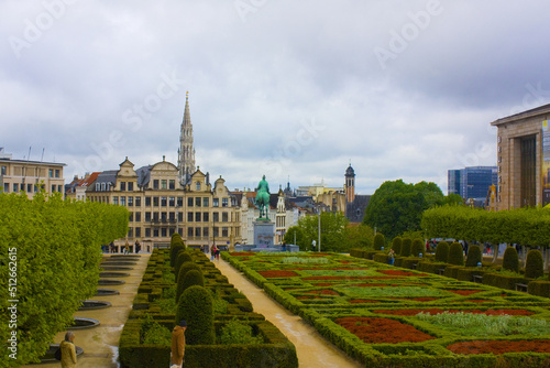 Mont des Arts gardens and City Hall of Brussels, Belgium	

